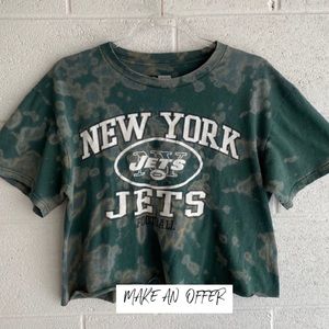 Custom made NY Jets acid wash tee